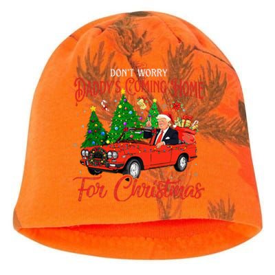 DonT Worry DaddyS Coming Home For Christmas Trump 2024 Kati - Camo Knit Beanie