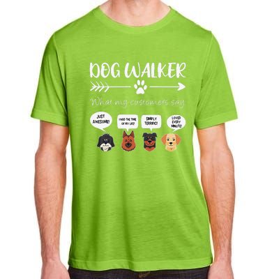 Dog Walker Dog Walking Gift Funny Cute Dog Faces Adult ChromaSoft Performance T-Shirt