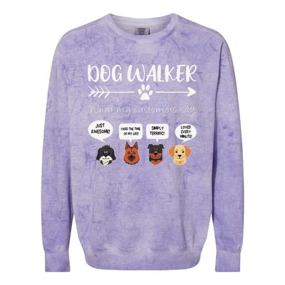 Dog Walker Dog Walking Gift Funny Cute Dog Faces Colorblast Crewneck Sweatshirt