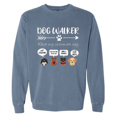 Dog Walker Dog Walking Gift Funny Cute Dog Faces Garment-Dyed Sweatshirt