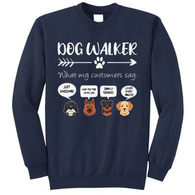 Dog Walker Dog Walking Gift Funny Cute Dog Faces Sweatshirt