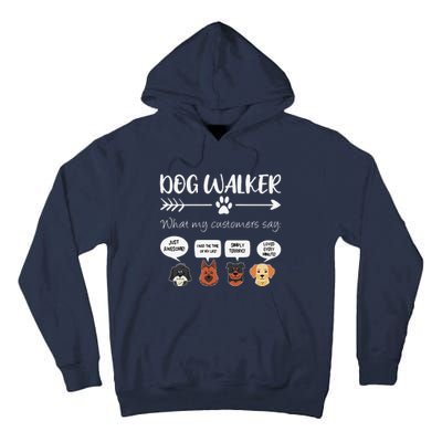 Dog Walker Dog Walking Gift Funny Cute Dog Faces Tall Hoodie