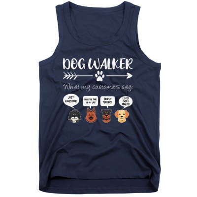 Dog Walker Dog Walking Gift Funny Cute Dog Faces Tank Top