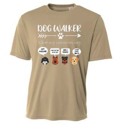 Dog Walker Dog Walking Gift Funny Cute Dog Faces Cooling Performance Crew T-Shirt