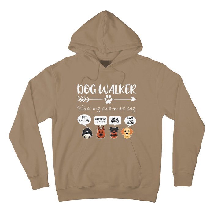 Dog Walker Dog Walking Gift Funny Cute Dog Faces Hoodie