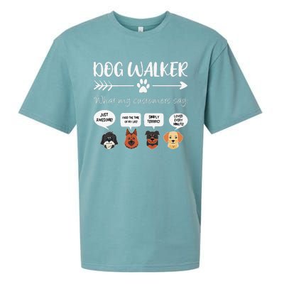 Dog Walker Dog Walking Gift Funny Cute Dog Faces Sueded Cloud Jersey T-Shirt