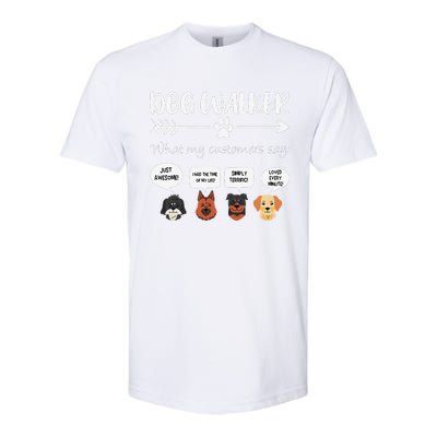 Dog Walker Dog Walking Gift Funny Cute Dog Faces Softstyle CVC T-Shirt