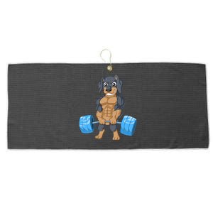 Dachshund Weightlifting Large Microfiber Waffle Golf Towel