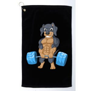 Dachshund Weightlifting Platinum Collection Golf Towel