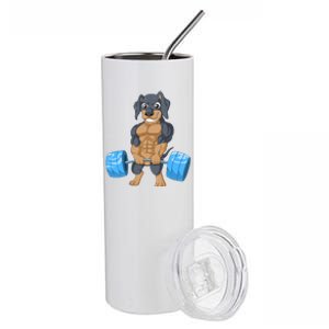 Dachshund Weightlifting Stainless Steel Tumbler