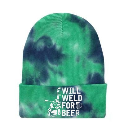 Drunk Welder Drinker Steelworker Will Weld For Beer Welding Tie Dye 12in Knit Beanie