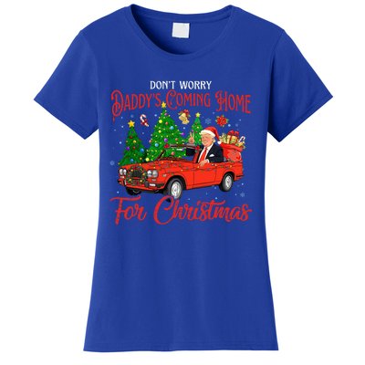 DonT Worry DaddyS Coming Home For Christmas Trump 2024 Women's T-Shirt