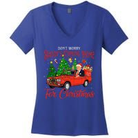 DonT Worry DaddyS Coming Home For Christmas Trump 2024 Women's V-Neck T-Shirt