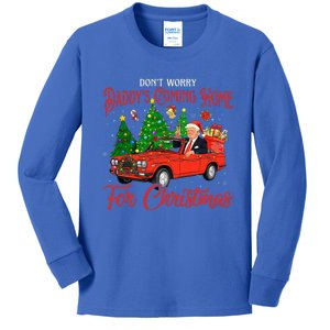 DonT Worry DaddyS Coming Home For Christmas Trump 2024 Kids Long Sleeve Shirt