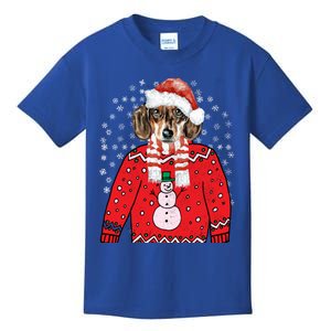 Dachshund Weiner Dog Ugly Xmas Santa Funny Doxie Gift Kids T-Shirt