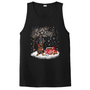 Dachshund Wiener Dog In The Snow Christmas Winter Xmas Tree Gift PosiCharge Competitor Tank