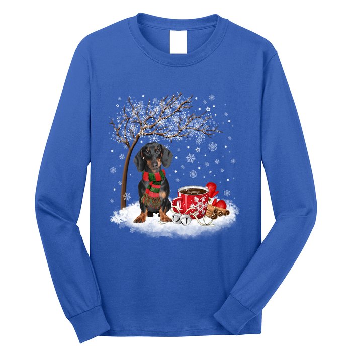 Dachshund Wiener Dog In The Snow Christmas Winter Xmas Tree Gift Long Sleeve Shirt