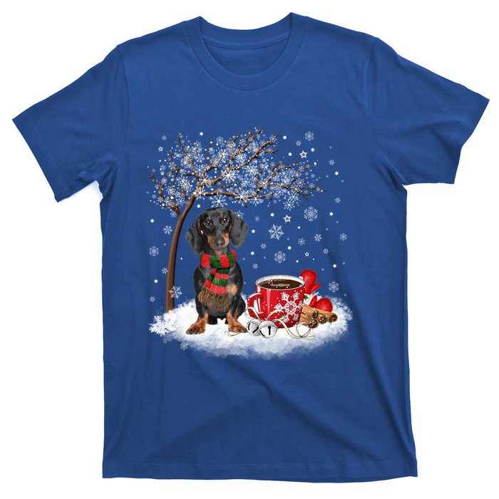 Dachshund Wiener Dog In The Snow Christmas Winter Xmas Tree Gift T-Shirt