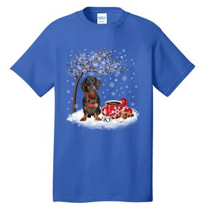 Dachshund Wiener Dog In The Snow Christmas Winter Xmas Tree Gift Tall T-Shirt