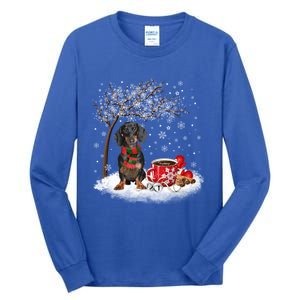 Dachshund Wiener Dog In The Snow Christmas Winter Xmas Tree Gift Tall Long Sleeve T-Shirt