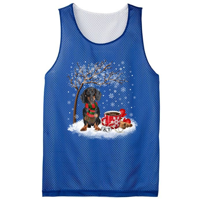 Dachshund Wiener Dog In The Snow Christmas Winter Xmas Tree Gift Mesh Reversible Basketball Jersey Tank