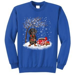 Dachshund Wiener Dog In The Snow Christmas Winter Xmas Tree Gift Tall Sweatshirt