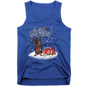 Dachshund Wiener Dog In The Snow Christmas Winter Xmas Tree Gift Tank Top