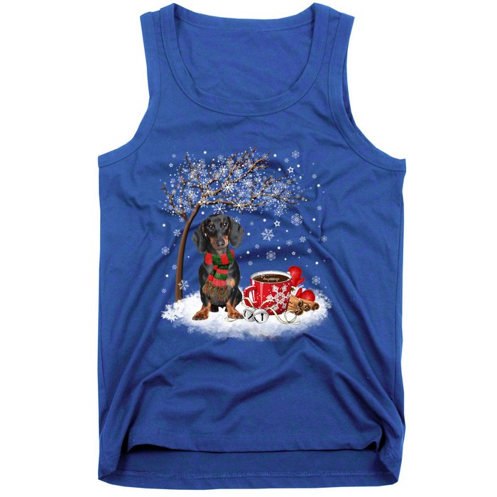 Dachshund Wiener Dog In The Snow Christmas Winter Xmas Tree Gift Tank Top