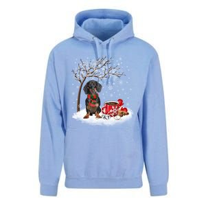 Dachshund Wiener Dog In The Snow Christmas Winter Xmas Tree Gift Unisex Surf Hoodie