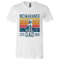 Dog Weim Dad Vintage Weimaraner Dad V-Neck T-Shirt