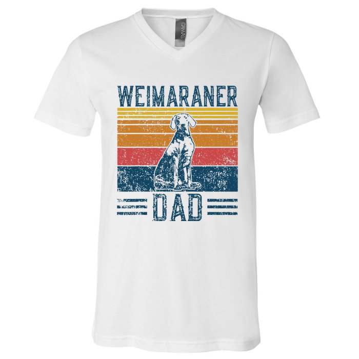 Dog Weim Dad Vintage Weimaraner Dad V-Neck T-Shirt