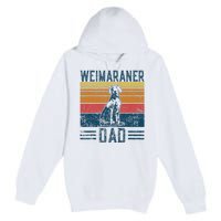 Dog Weim Dad Vintage Weimaraner Dad Premium Pullover Hoodie