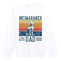 Dog Weim Dad Vintage Weimaraner Dad Premium Crewneck Sweatshirt