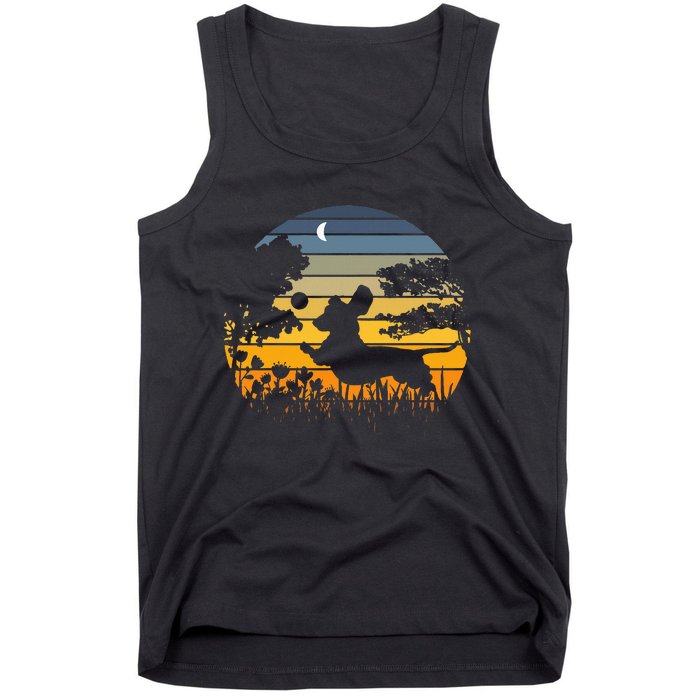 Dachshund Wiener Dog Sunset Garden Nature Lover Tank Top