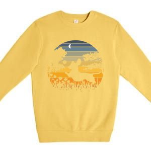 Dachshund Wiener Dog Sunset Garden Nature Lover Gift Premium Crewneck Sweatshirt