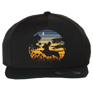 Dachshund Wiener Dog Sunset Garden Nature Lover Gift Wool Snapback Cap