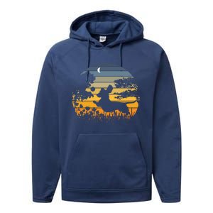 Dachshund Wiener Dog Sunset Garden Nature Lover Gift Performance Fleece Hoodie