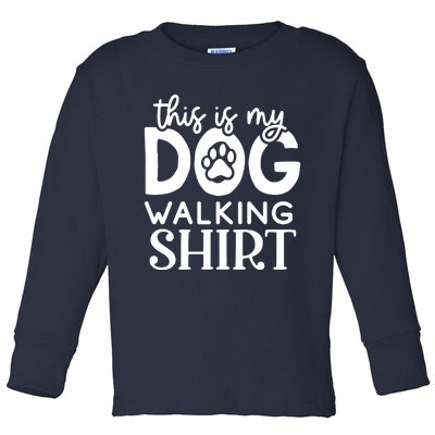 Dog Walking Toddler Long Sleeve Shirt