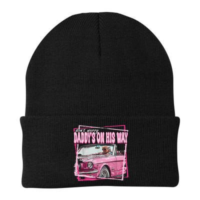 Dont Worry Daddys On His Way Funny Trump In Pink Car 2024 Beanie