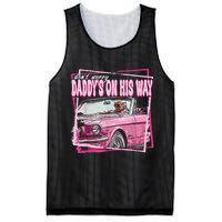 Dont Worry Daddys On His Way Funny Trump In Pink Car 2024 Mesh Reversible Basketball Jersey Tank