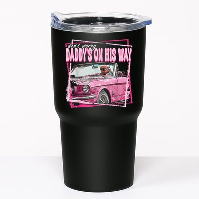 Dont Worry Daddys On His Way Funny Trump In Pink Car 2024 Tumbler