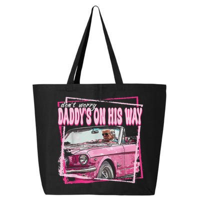Dont Worry Daddys On His Way Funny Trump In Pink Car 2024 25L Jumbo Tote