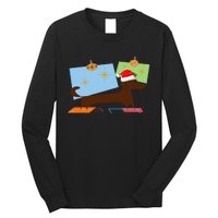 Dachshund Wiener Dog Retro Mid Century Modern Christmas Xmas Long Sleeve Shirt