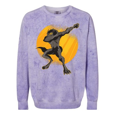 Dabbing Werewolf Colorblast Crewneck Sweatshirt