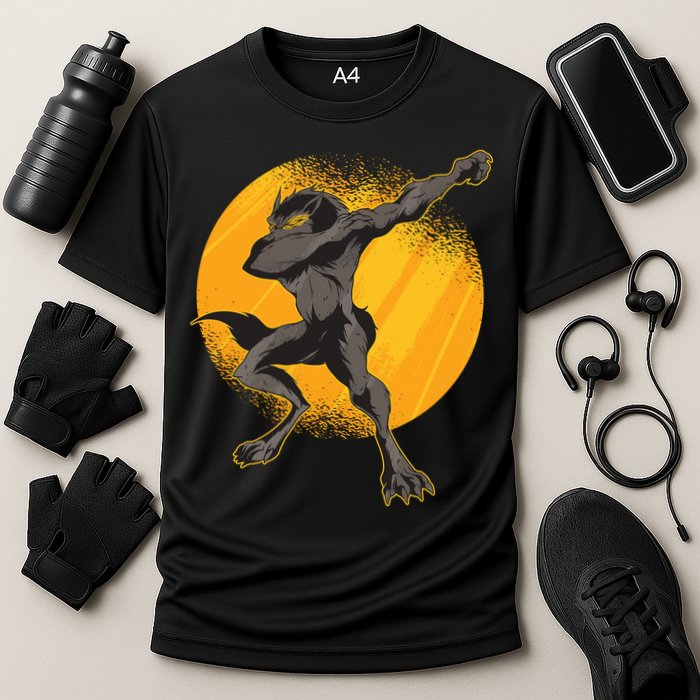 Dabbing Werewolf Cooling Performance Crew T-Shirt