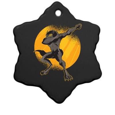 Dabbing Werewolf Ceramic Star Ornament