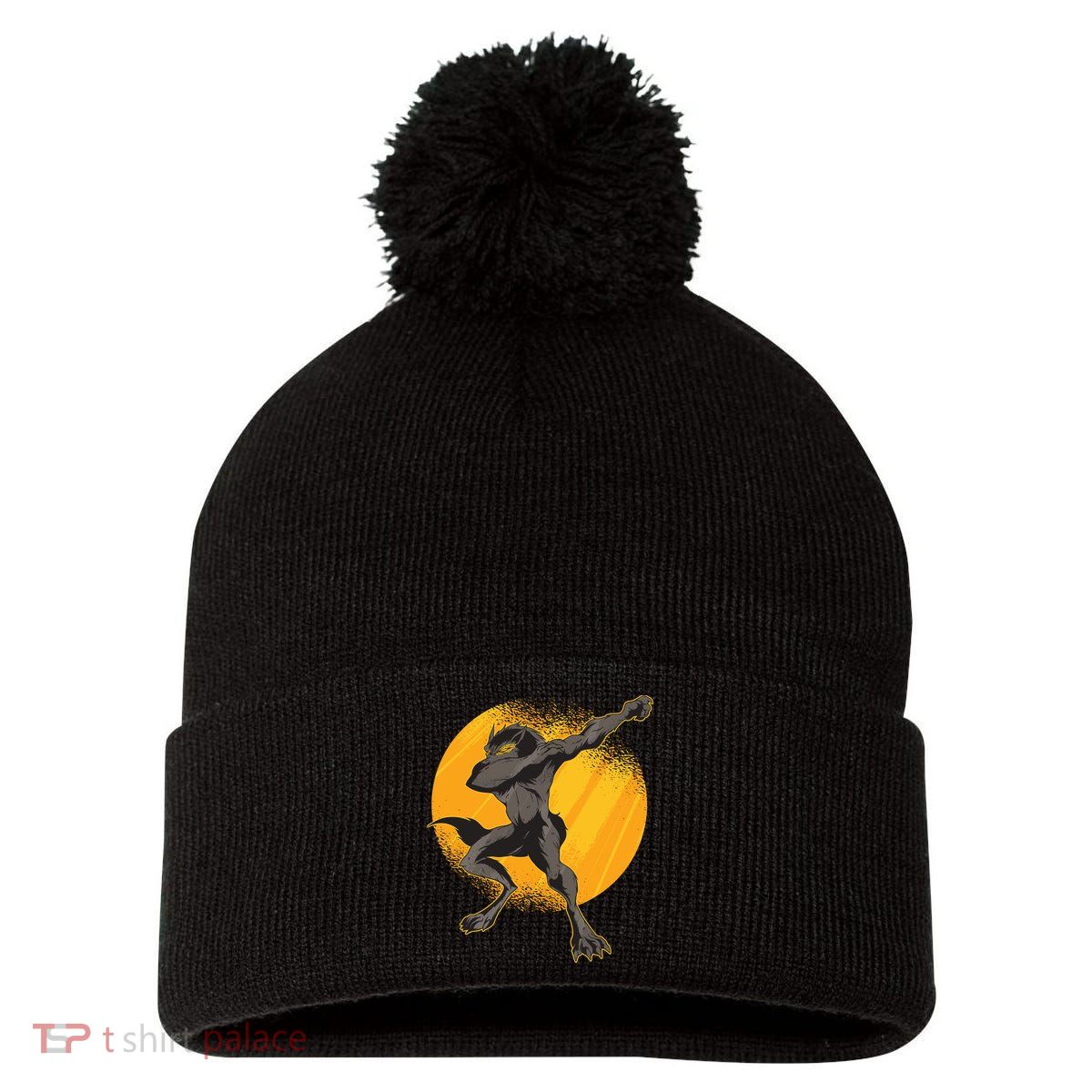 Dabbing Werewolf Pom Pom 12in Knit Beanie