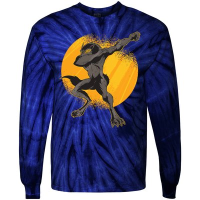 Dabbing Werewolf Tie-Dye Long Sleeve Shirt