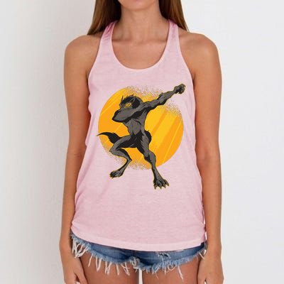 Dabbing Werewolf Women's Knotted Racerback Tank