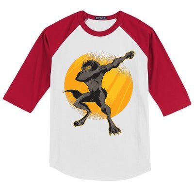 Dabbing Werewolf Kids Colorblock Raglan Jersey